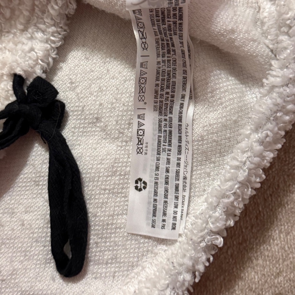 Disney Parks 101 Dalmatians Sherpa Fleece Hoodie White Black Medium - Picture 11 of 13